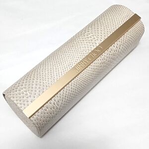 Jimmy Choo Glasses Sunglasses Case Faux Snake Tan Leather